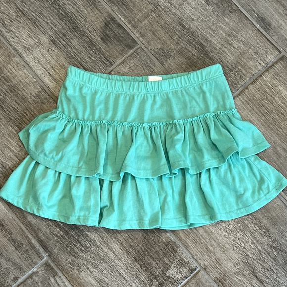 Green Soda Girls Skirt Skort Aqua Blue Ruffle Layered Pull On Casual Cute MD 7/8 - Picture 1 of 4